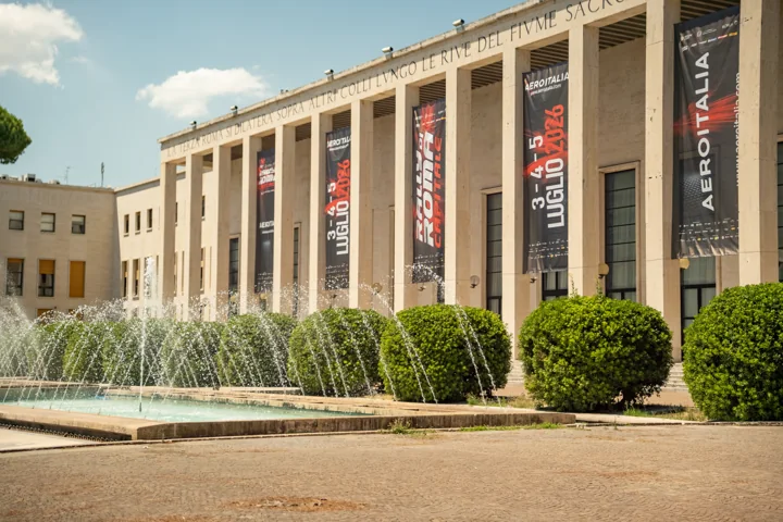 Il quartier generale al Palazzo delle Fontane — Rally di Roma Capitale 2026